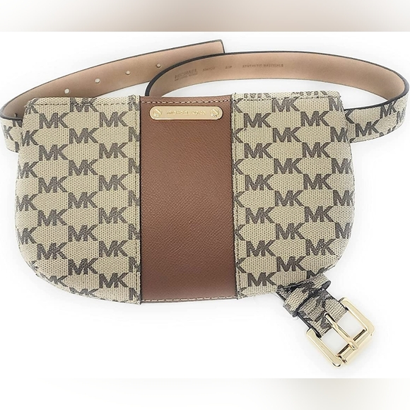 Michael Kors Men's Casual Mk Logo Belt Brown Size 34